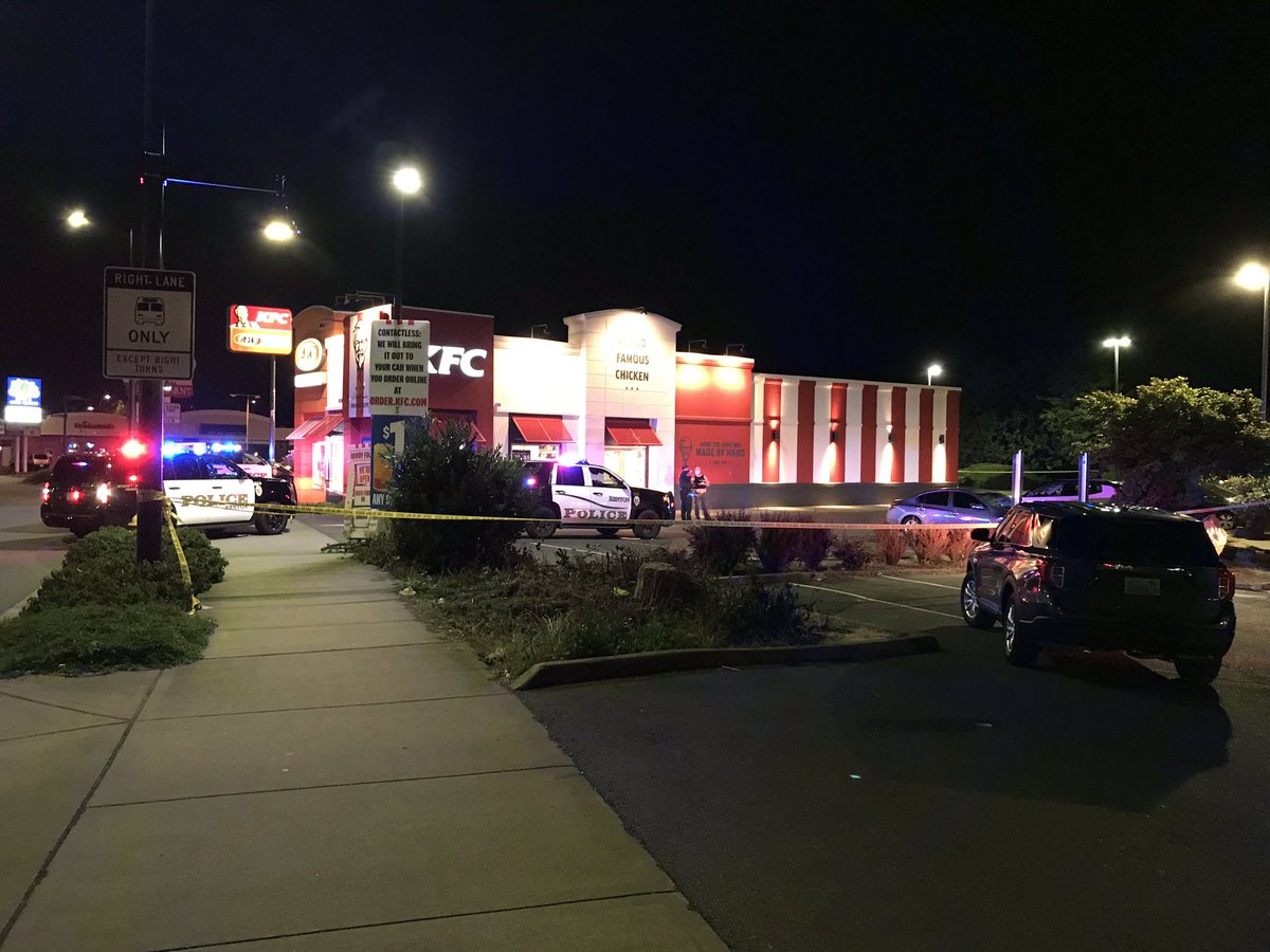 Shooting in Renton at KFC/A&W on Rainier. One person drove to the hospital themselves. Another person also being treated for gun shot wounds