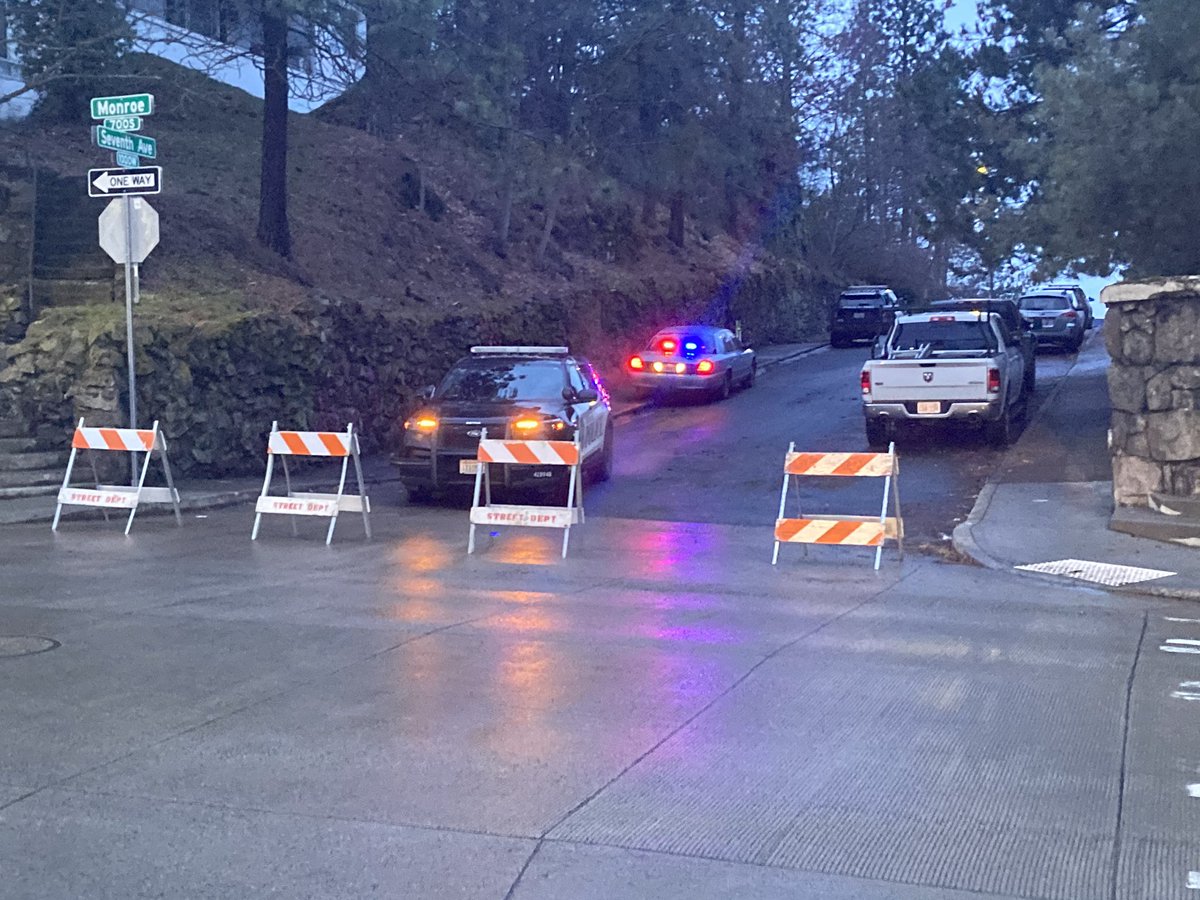 7th and Monroe. An Officer just told that there was a shooting and they're conducting an investigation. Trucks just moved in to set up a barricade. Traffic will be blocked off for quite some time