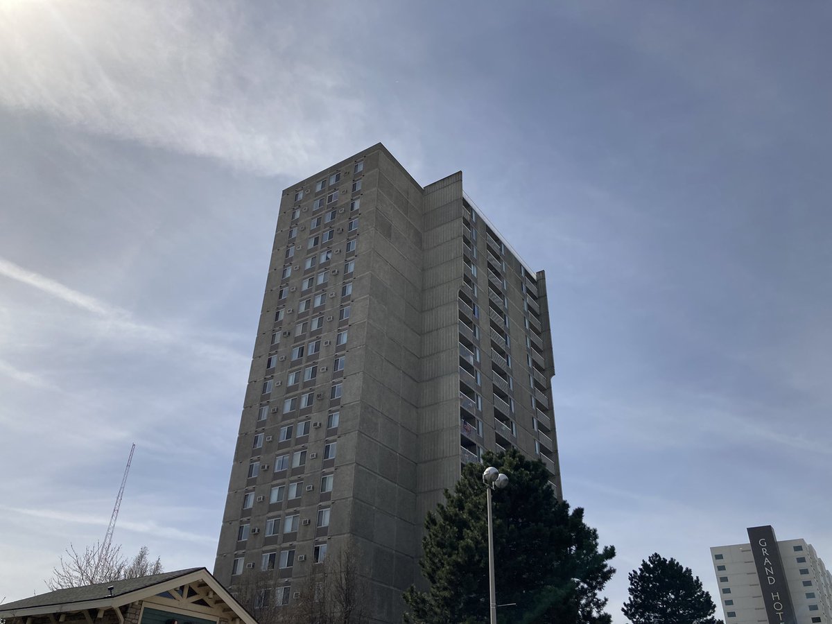 Firefighters are responding to a fire at the Park Tower Apartments near Spokane Falls Blvd. and Browne.