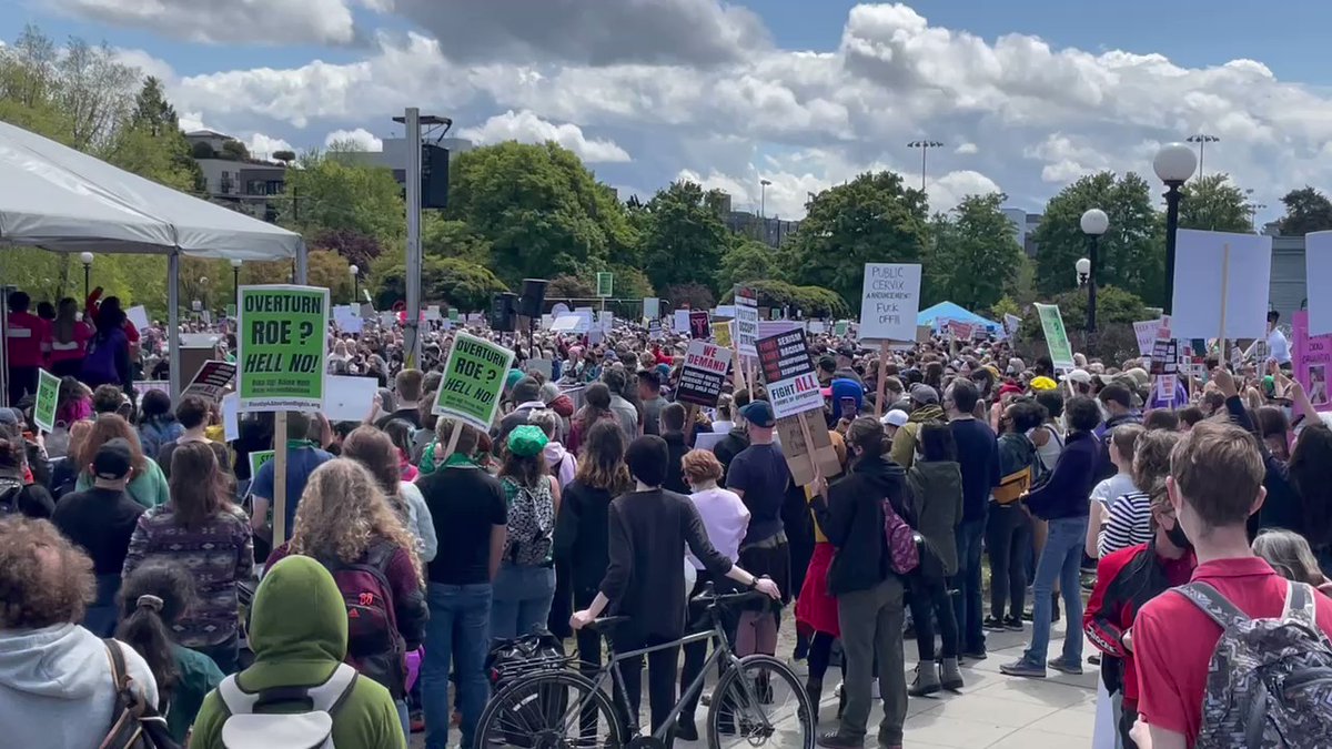 Thousands gathered in Seattle's Cal Anderson Park (formerly CHAZ) to rally for abortion rights