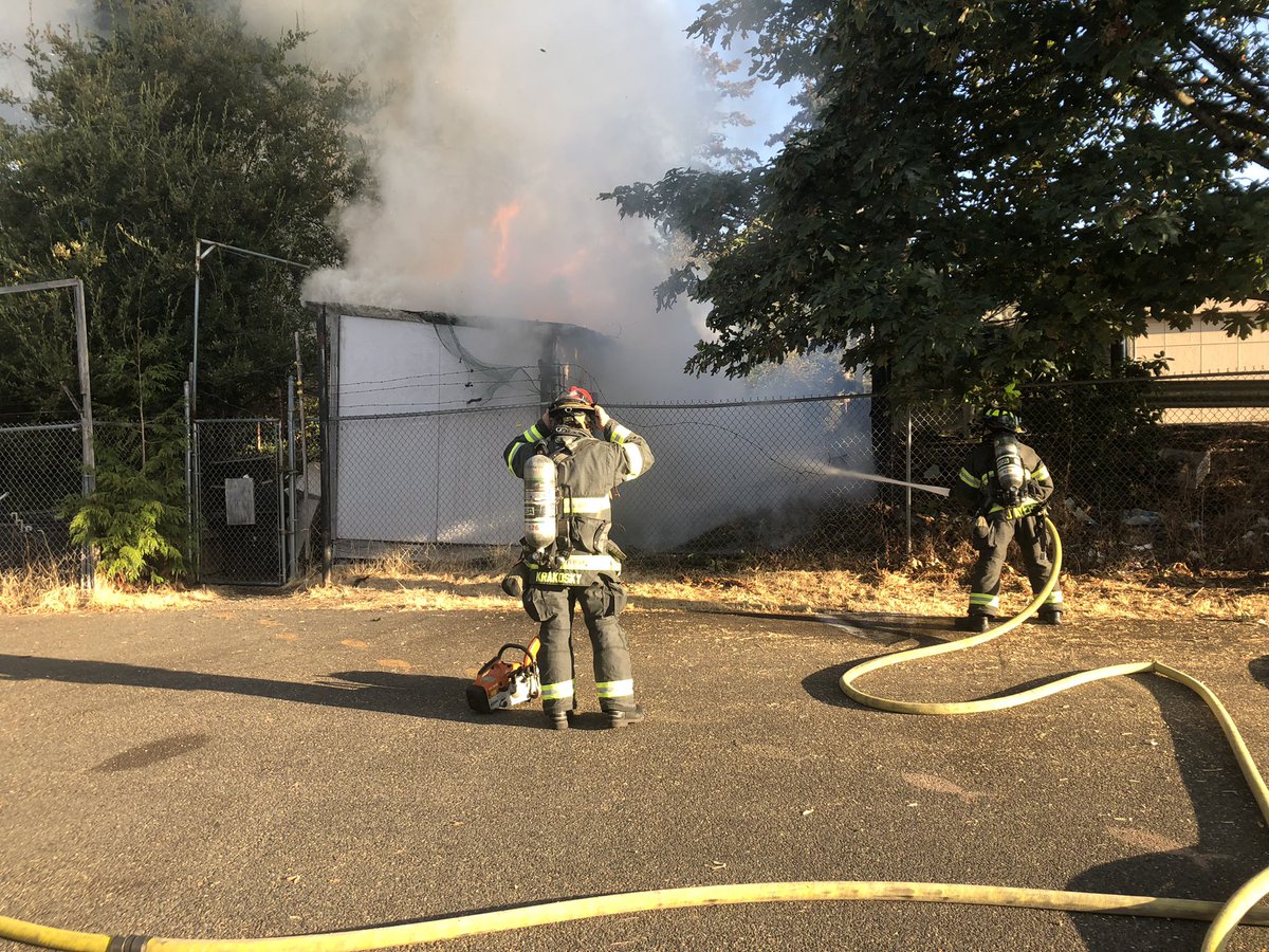 E373, E345 handling an early morning shed fire.  The fire is out, expect some traffic impacts at the 24000 block of Pacific Ave South, Kent