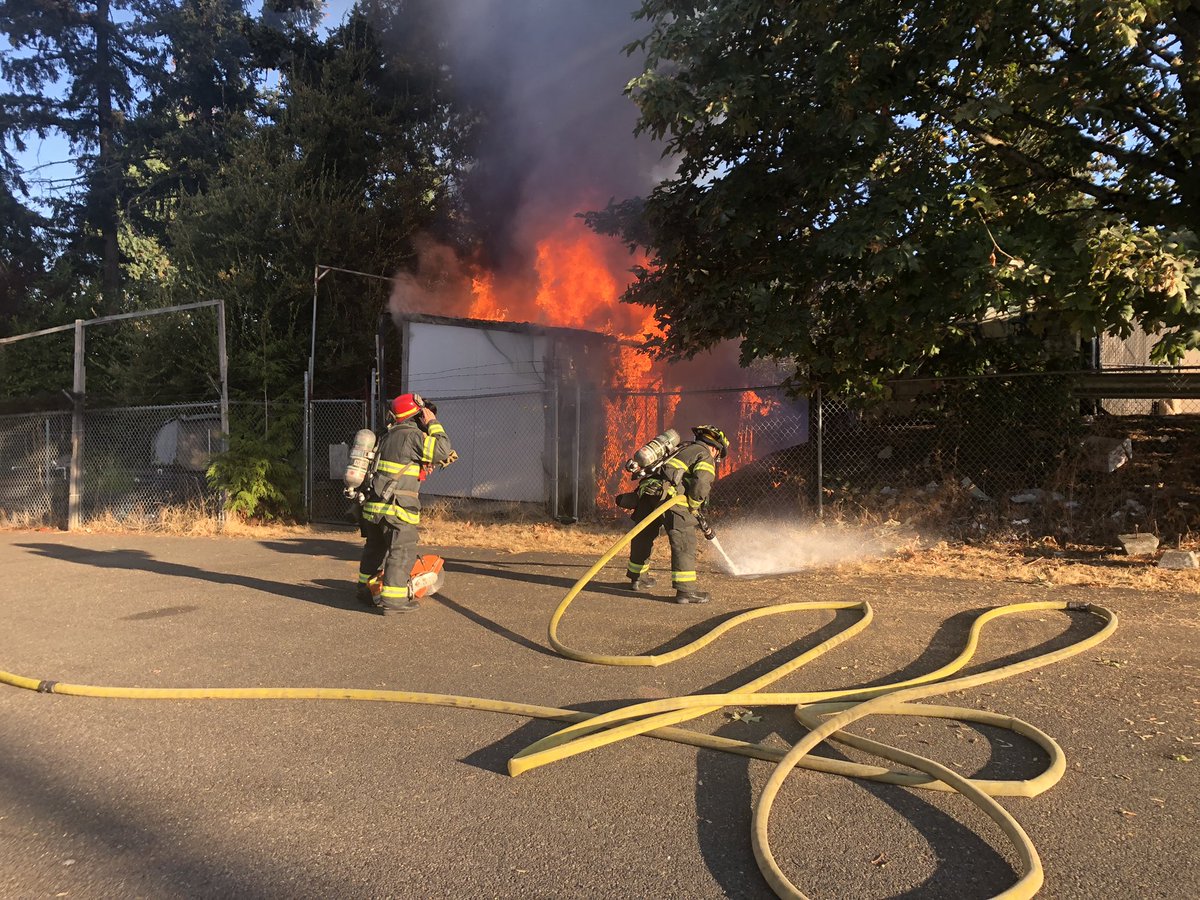 E373, E345 handling an early morning shed fire.  The fire is out, expect some traffic impacts at the 24000 block of Pacific Ave South, Kent