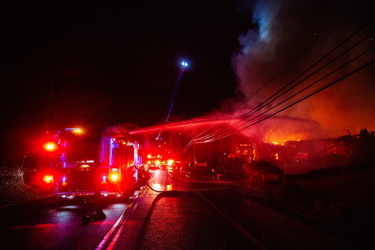 Pictures from the residential fire on Auburn's west hill tonight