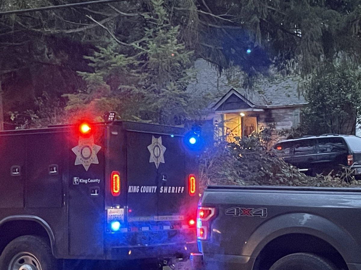King County Sheriff's Office investigating a fight and shooting at this house along Military Rd. When they arrived found a door open and a man dead who appears to have been shot 