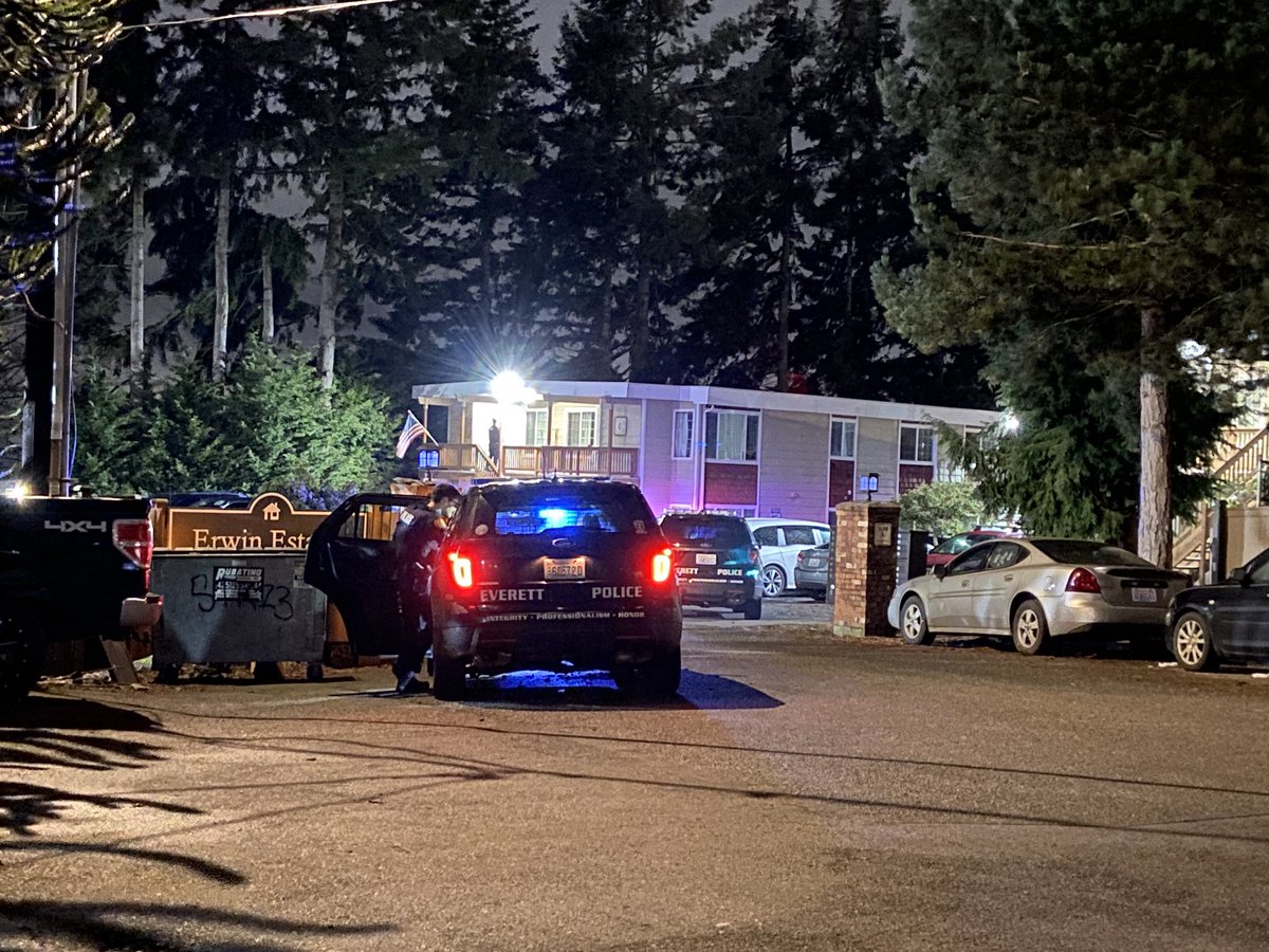 Around 1 am this morning at the Erwin Estates in Everett a man in his 30's-40's was killed. Everett police had a large presence at the apartment and are currently still investigating 