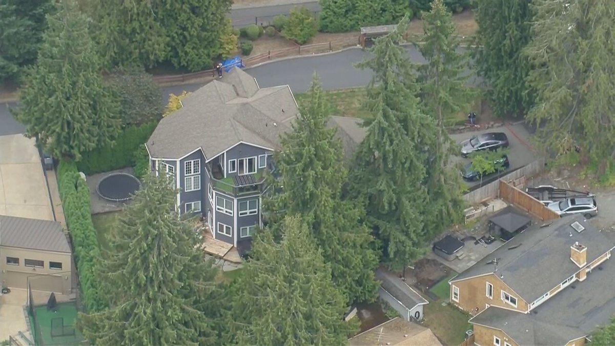 Air4 is over the scene of a homicide investigation in Sammamish. Sheriff's officials tell a  man in his 60's was shot and killed in what may have been a drive-by shooting