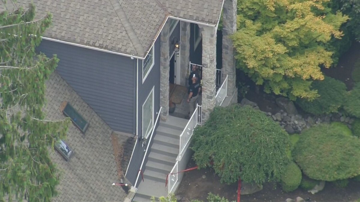 Air4 is over the scene of a homicide investigation in Sammamish. Sheriff's officials tell a  man in his 60's was shot and killed in what may have been a drive-by shooting