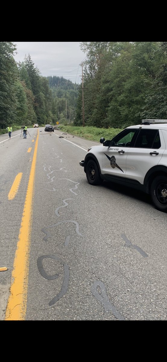 This is the scene of a 1 car fatal collision on SR 169 near the Kummer Bridge just south of Black Diamond. The roadway will remain fully closed for approximately 90 minutes.  The driver was the only occupant