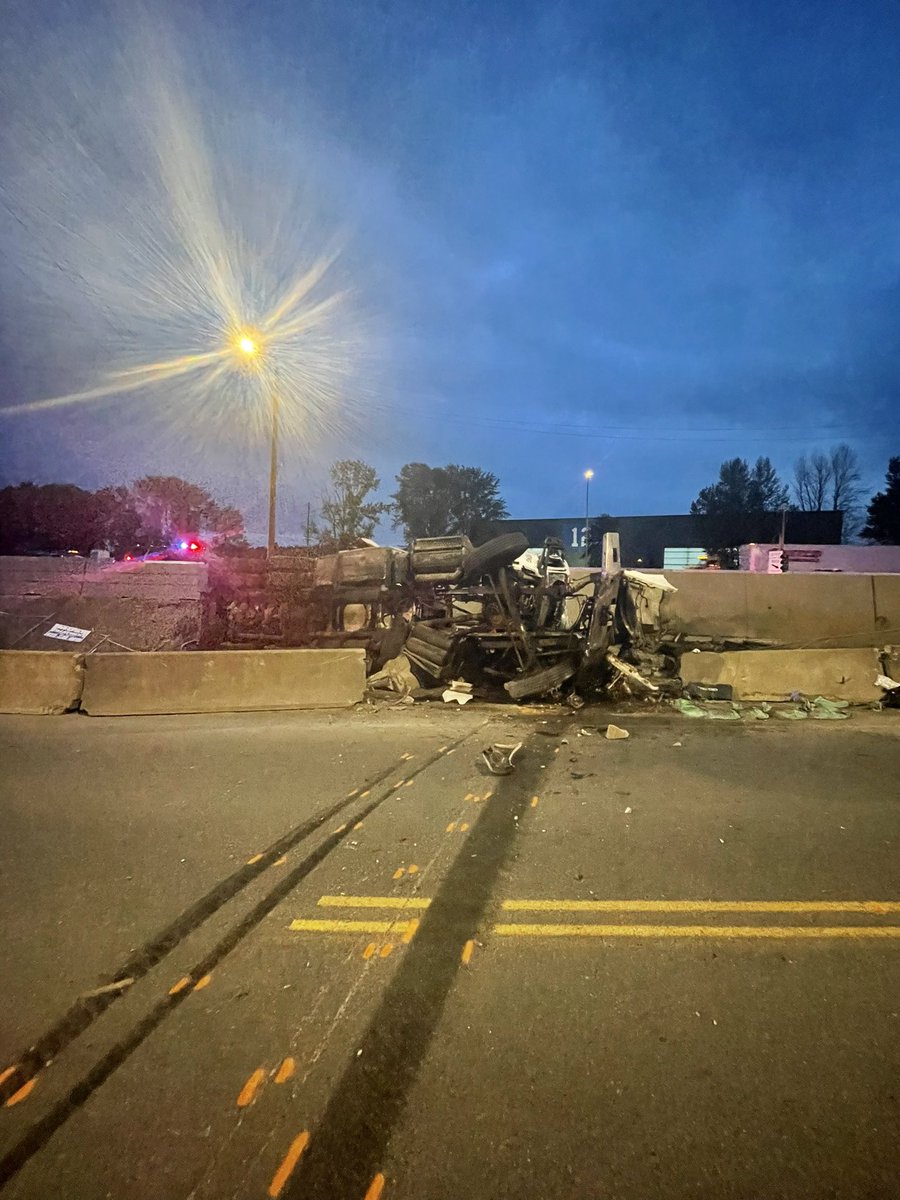 Renton RFA responded to reports of a large truck that lost control and went in to the wall located near Lake Washington Blvd NE and NE 48th St in Renton