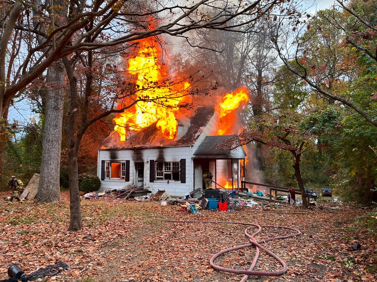 The scene of a fire at a vacant house on Cedar Fork Drive in Greensboro on Thursday morning. The cause is still under investigation, according to officials. Professional Fire Fighters of Greensboro