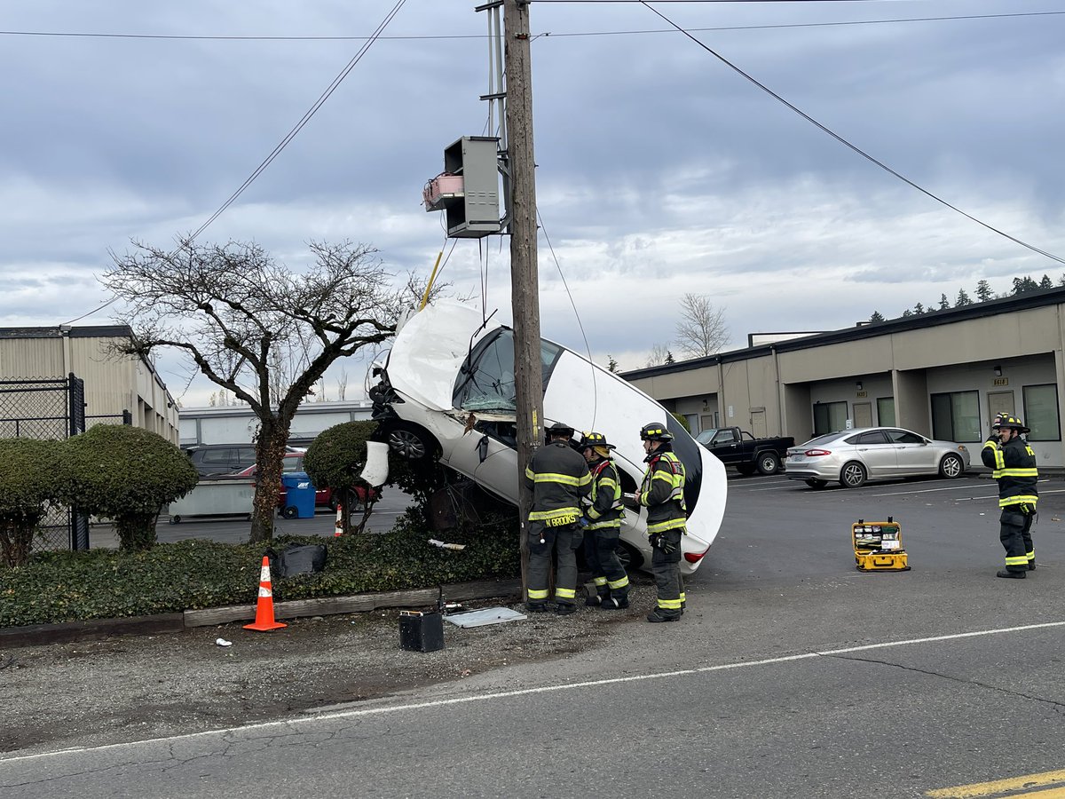 This morning at 10:22 am, Puget Sound Fire responded to a single vehicle accident in the 8600 block of South 228th Street. The driver was the lone occupant and suffered minor injuries