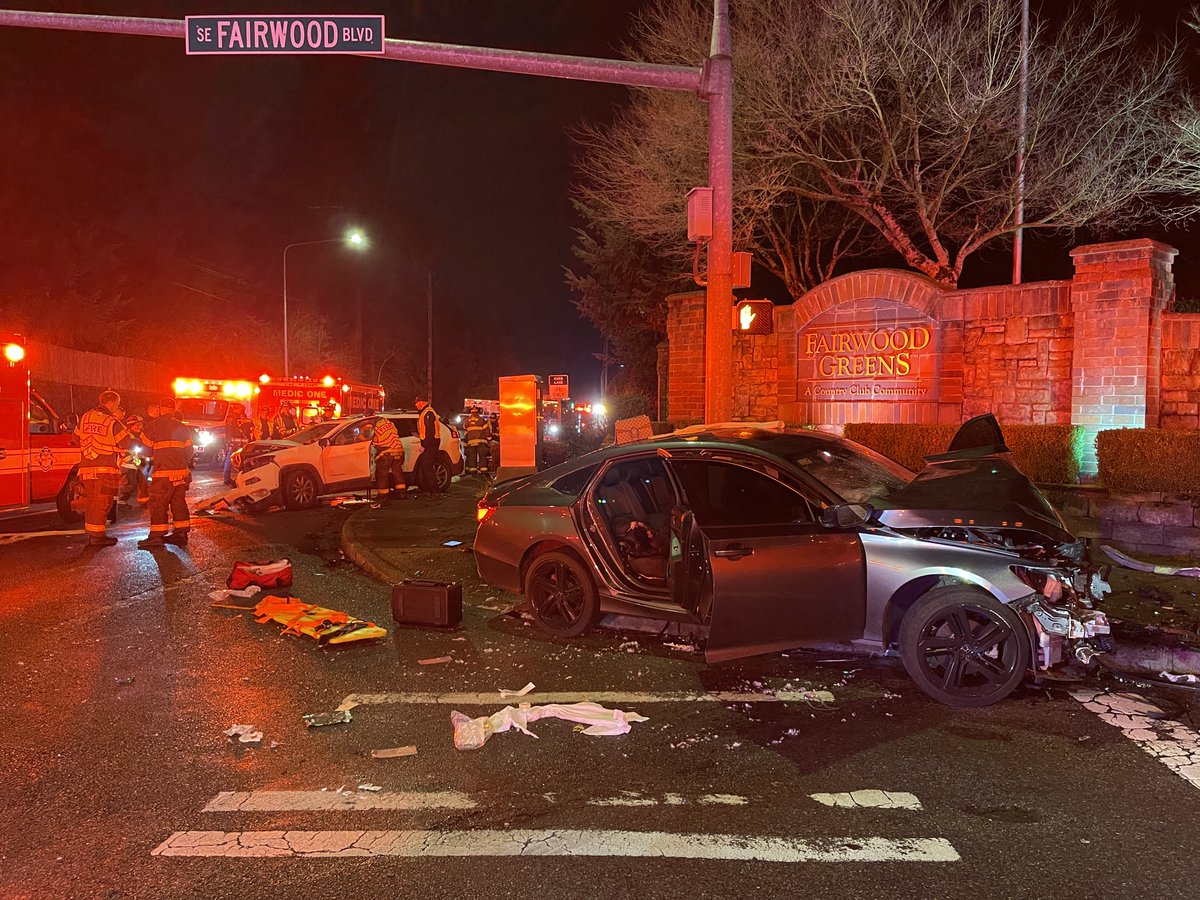 Renton RFA, Puget Sound Fire, & King County Medic One on location of a serious injury accident at 140th Avenue SE & Fairwood Blvd. Multiple patients transported