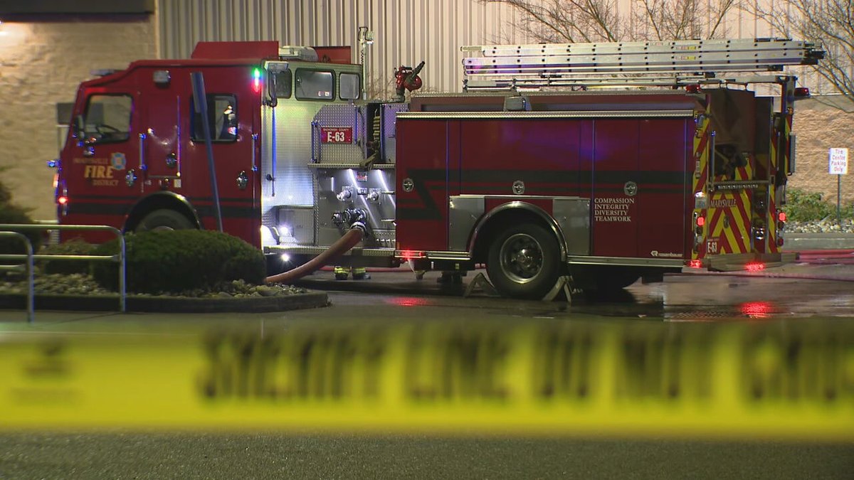 Costco in Marysville tonight. Police were involved in a shooting - the officers are ok and the suspect is 'accounted for'.  