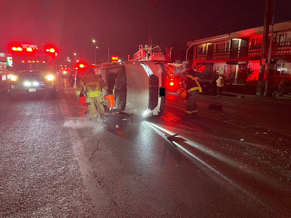 S 56th St & S Thompson Ave,  TFD crews responded to a 2-car accident with one vehicle on its side, and one person trapped in the vehicle. Firefighters were extricated the patient, and transported that person to a local hospital