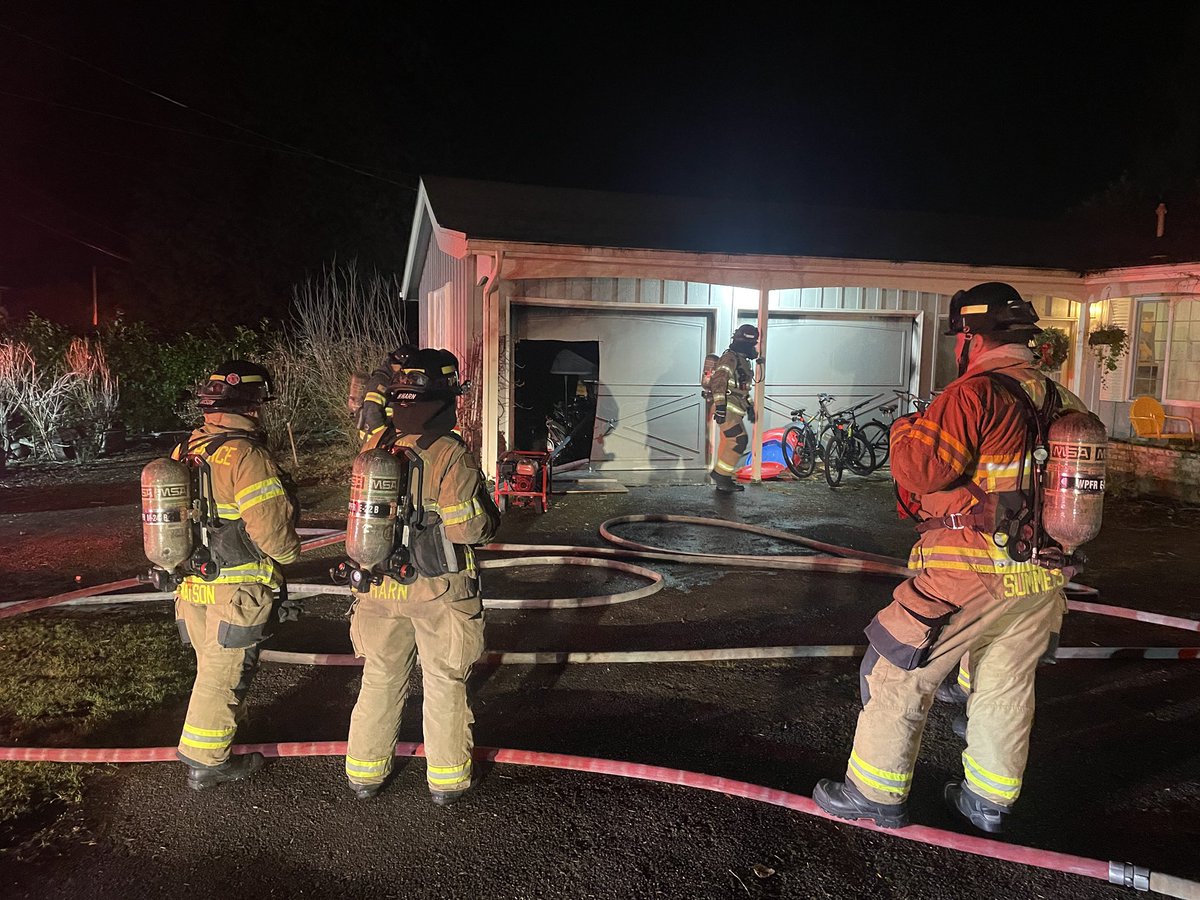 While returning from a duplex fire, crews were dispatched to a garage fire at the 10900 block of Northstar Way South-West in Lakewood. There were no injuries and the cause is under investigation.