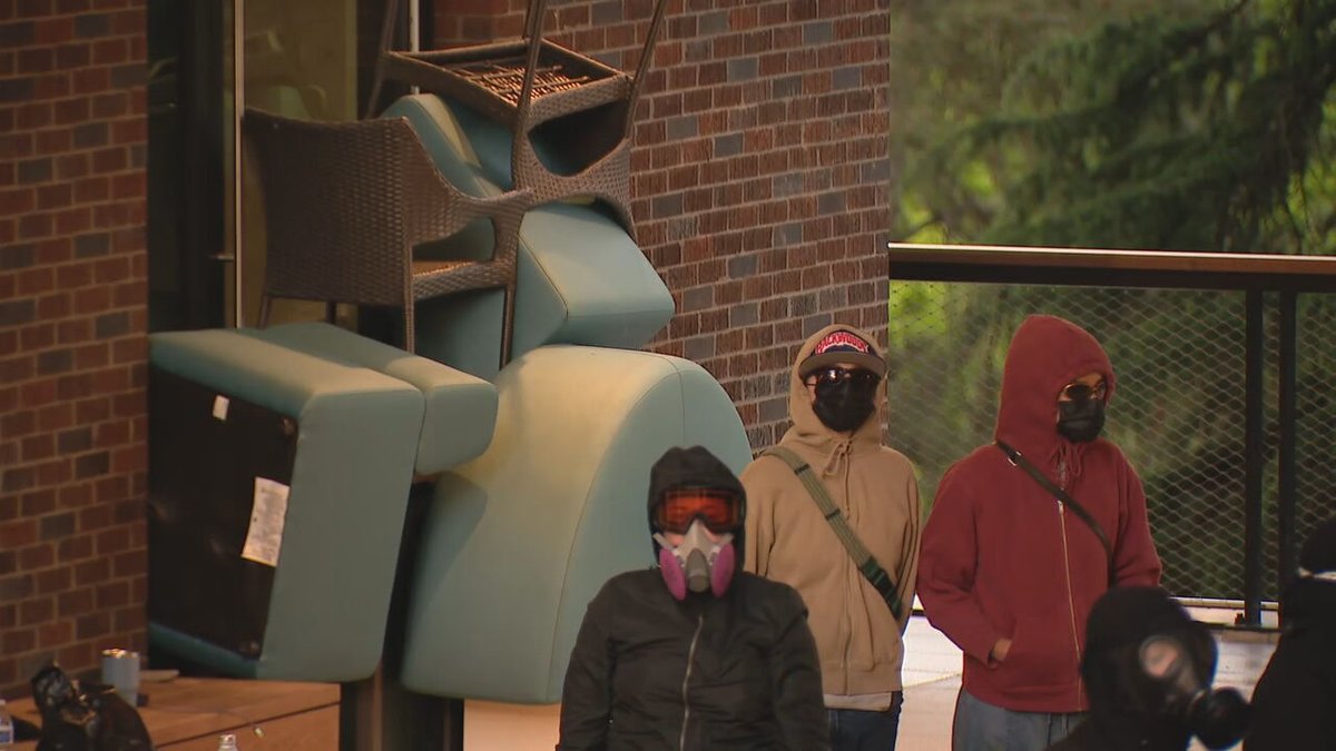 Demonstrators have taken over a building on the University of Washington campus demanding divestment from Boeing
