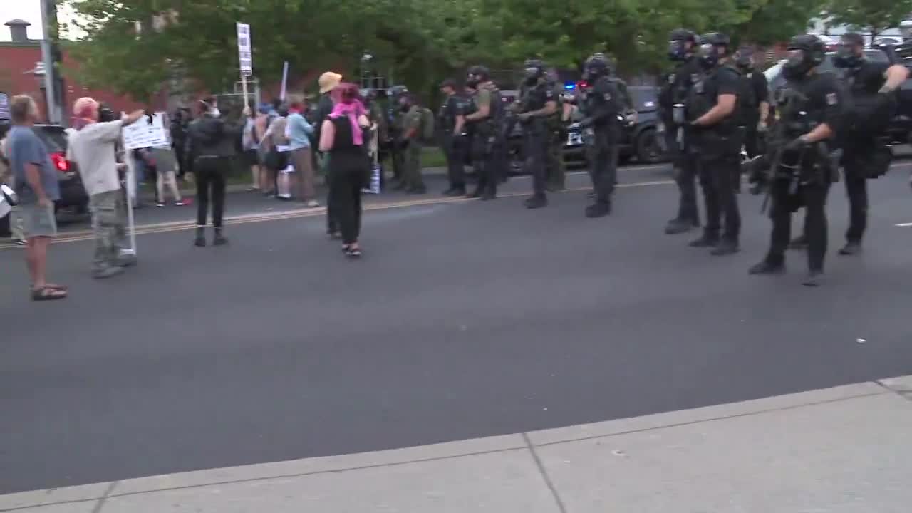The Spokane Police Department has deployed gas on a group of peaceful protesters outside the Spokane ICE office. Several people have been arrested