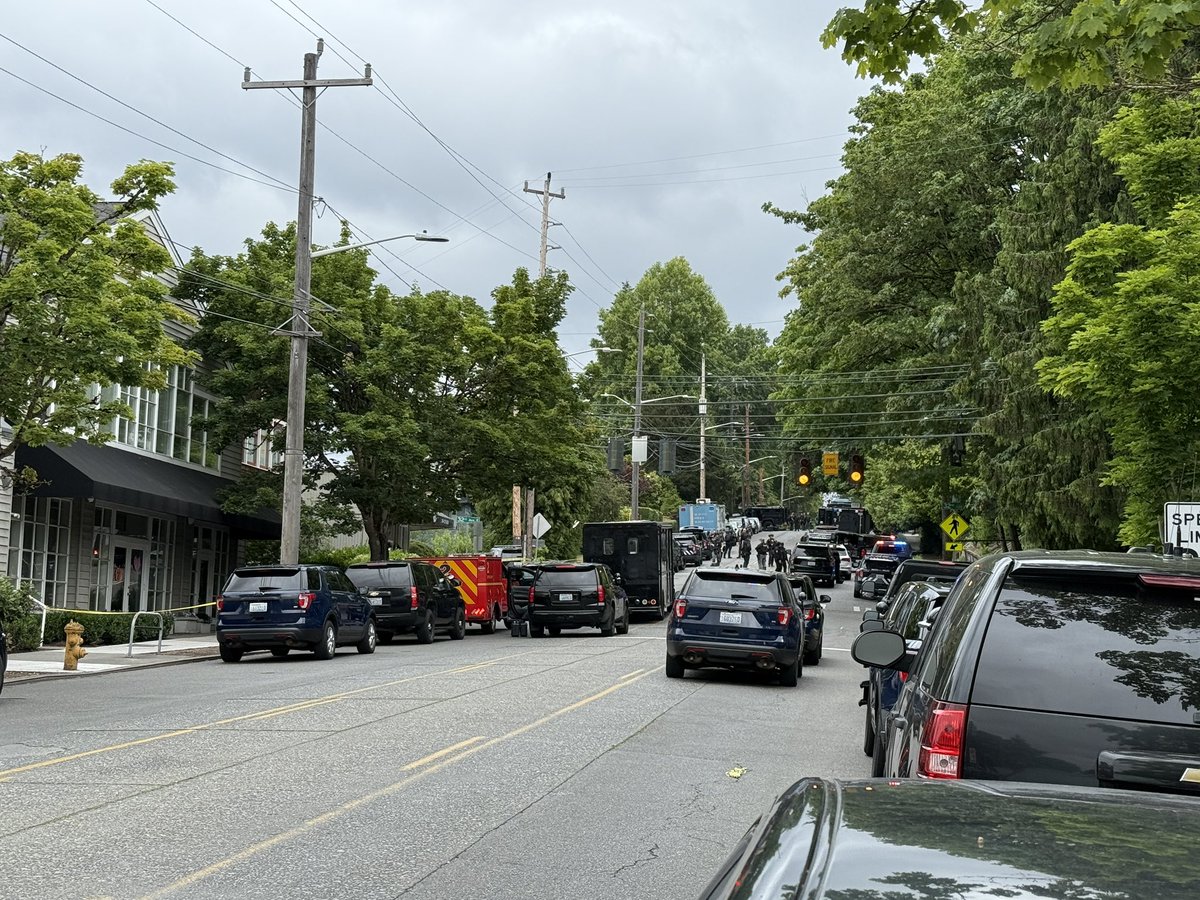 Suspect is deceased - not known if he killed himself or if he died from the shots police fired at him. Chief Barnes says the man has a prior conviction for a double homicide in Seattle in the late 90’s. Female shooting victim is at the hospital 
