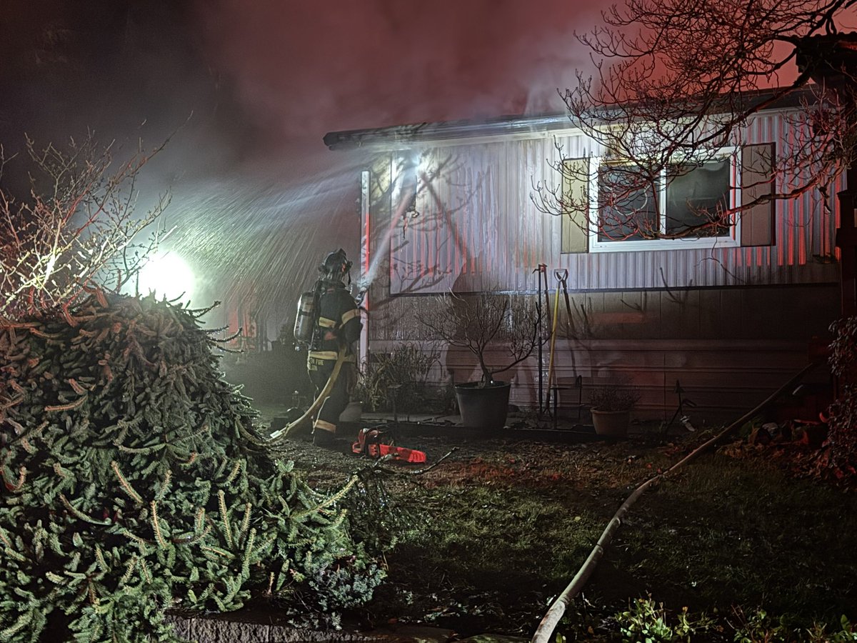Puget Sound Fire responded to a residential fire in the 11500 block of SE 226th Place. Firefighters arrived and found flames through the roof of the double-wide manufactured home. Firefighters extinguished the fire in approximately 40 minutes