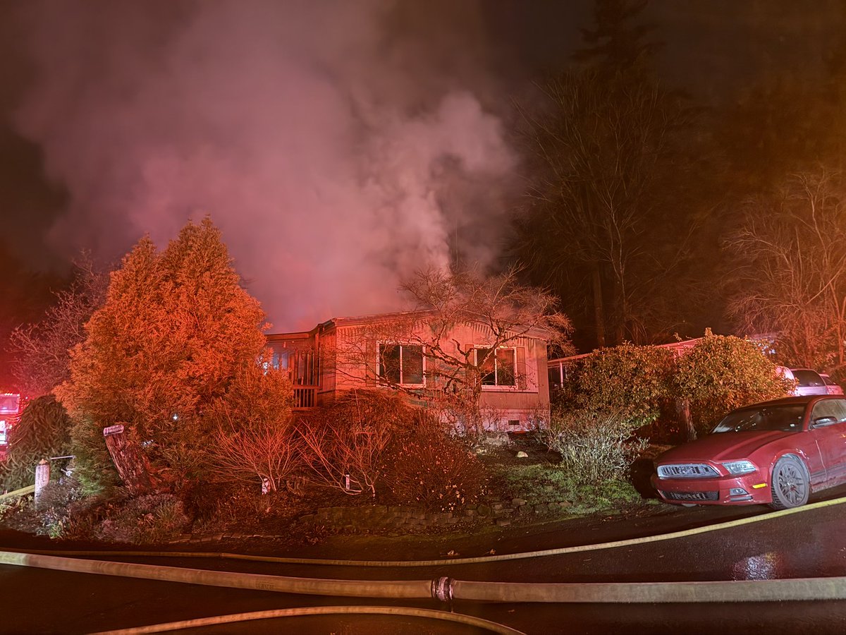 Puget Sound Fire responded to a residential fire in the 11500 block of SE 226th Place. Firefighters arrived and found flames through the roof of the double-wide manufactured home. Firefighters extinguished the fire in approximately 40 minutes