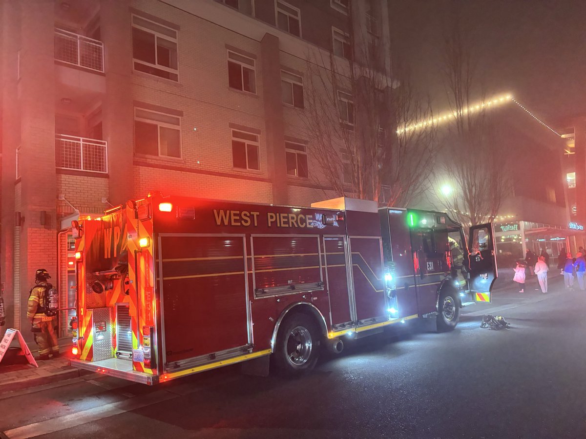 Firefighters at the scene of an apartment fire at the 3500 block of Market Place W in University Place. Fire is under control and under investigation. No injuries were reported