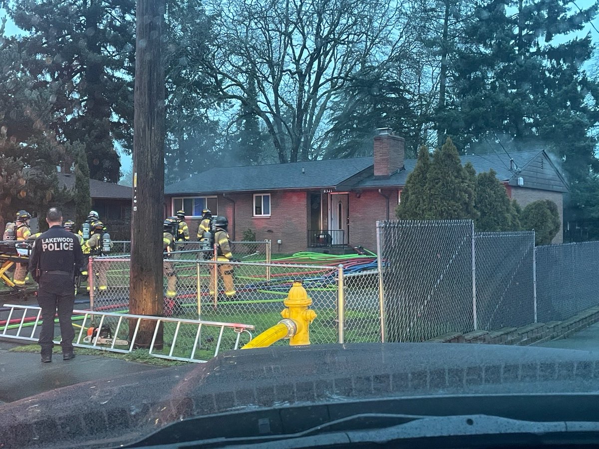 Crews are currently at the scene of a house fire at the 8300 block of Bridgeport Way SW in Lakewood. Northbound Bridgeport is currently blocked.  The fire is under control. No injuries were reported and the cause is under investigation