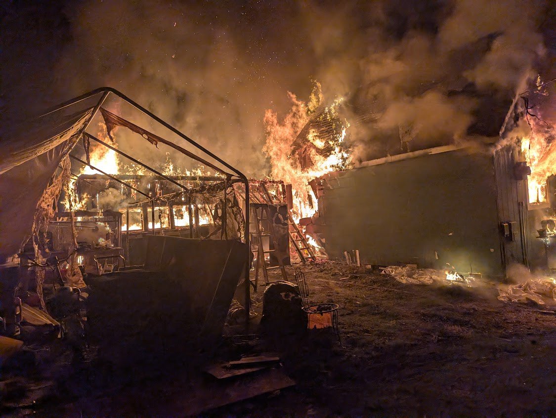 Puget Sound Fire and Eastside Fire & Rescue responded to a residential fire in the 27800 block of SE 208th Street. The house was fully engulfed in flames upon arrival