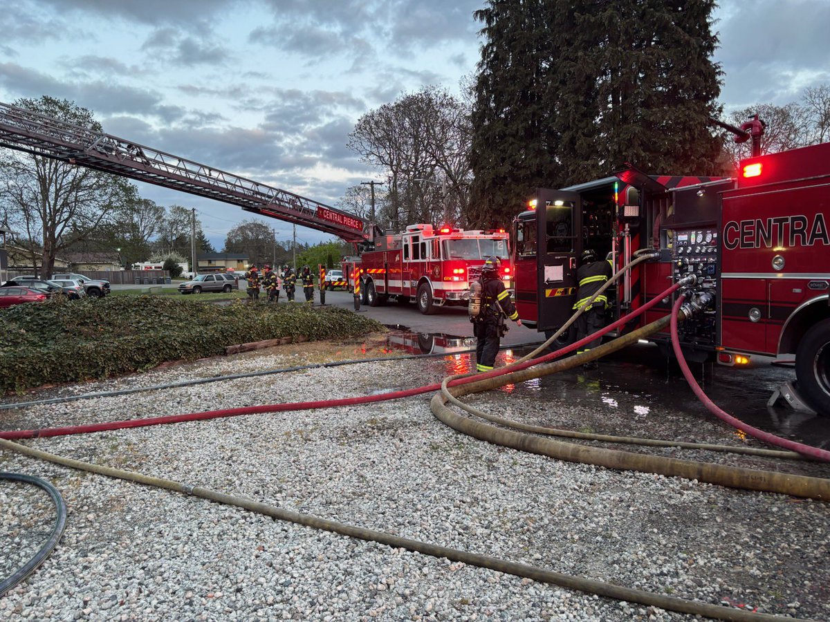 Crews are on scene of a commercial fire in the 16100 block of Pacific Ave S in Spanaway. Upon arrival, crews encountered flames running up an exterior wall of the building and extending into the interior causing moderate damage.