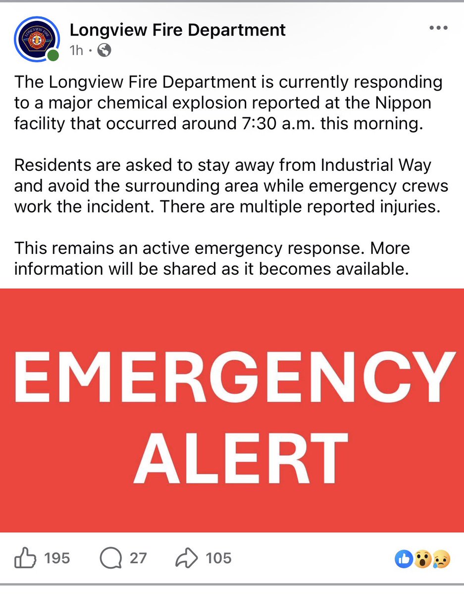 Multiple people injured in major chemical explosion at Nippon facility in Longview, Washington state, fire officials say