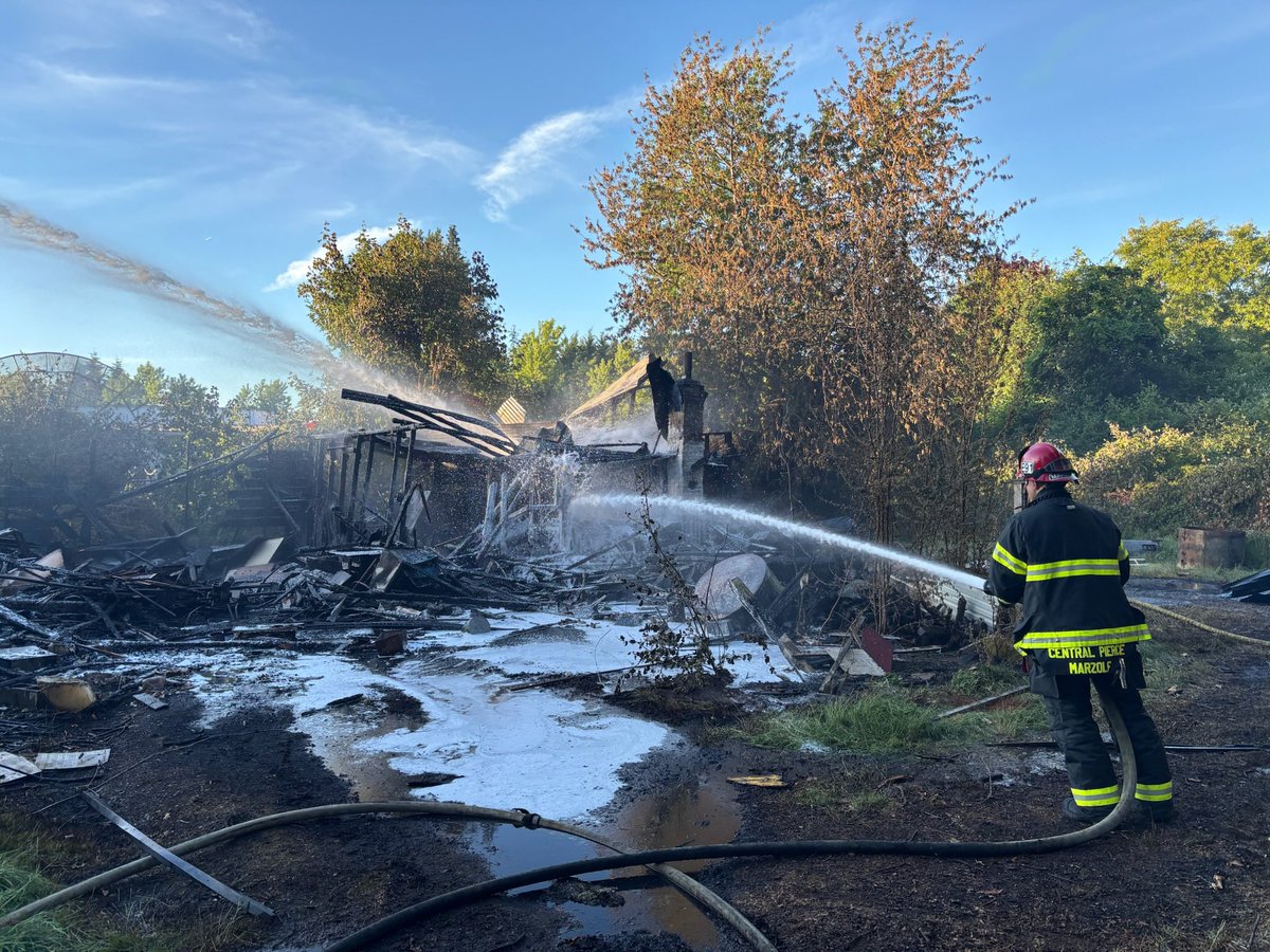 Firefighters responded to a structure fire in the 14100 block of Meridian Ave E in the South Hill area yesterday evening. A large column of smoke was visible as crews responded, leading to additional resources being dispatched. Upon arrival, firefighters found a detached