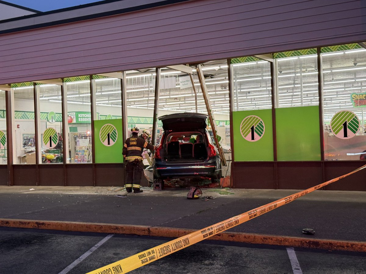 Puget Sound Fire responded to a vehicle into a building in the 16900 block of SE 272 Street in Covington. The lone occupant in the vehicle did not suffer any injuries. Firefighters removed the vehicle and assessed the damage to the building