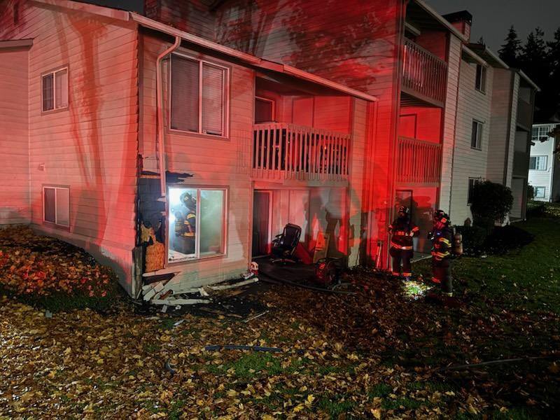 Apartment Fire Displaces Several Residents. Crews were dispatched to a fire at the Ellyson Apartments in the 2100 block of 104th St S in the Parkland/Tacoma area. Firefighters arrived to find heavy fire conditions in a first-floor
